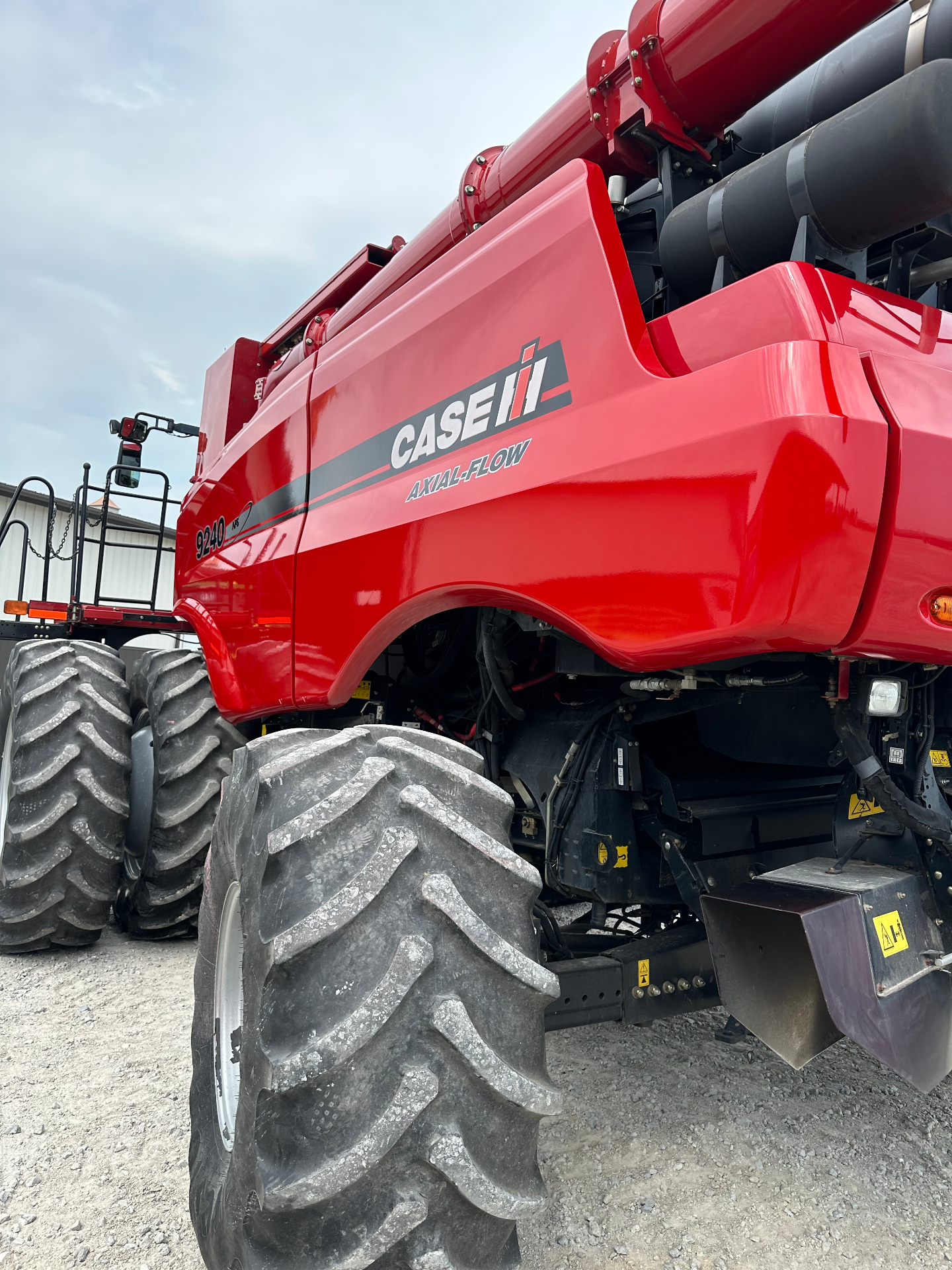 Case IH 9240 Axial-Flow combine with a flawless mirror-red ceramic coating finish