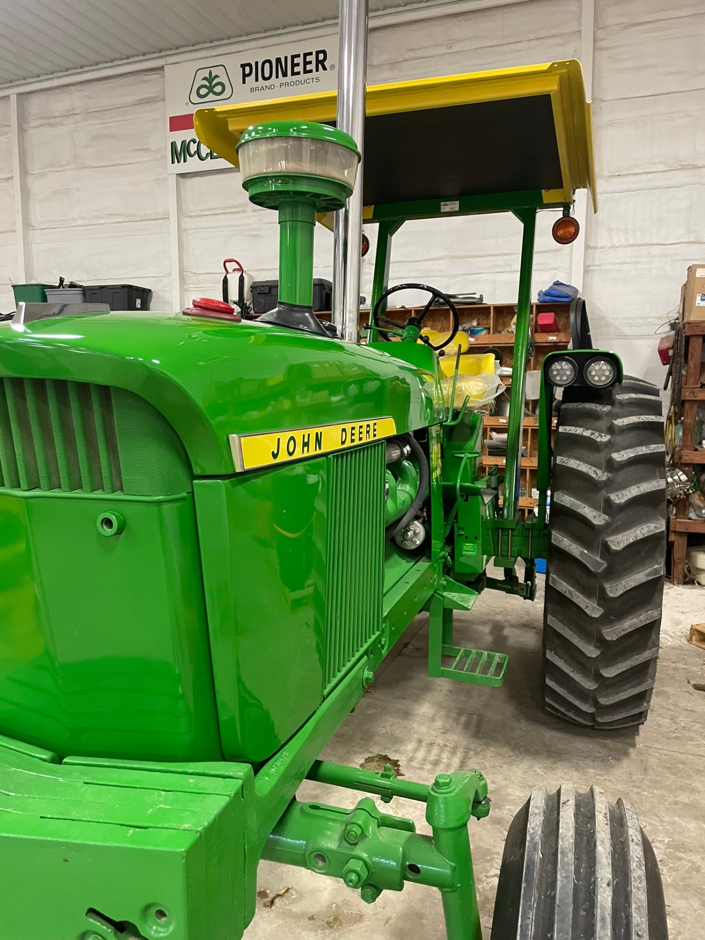 Restored vintage John Deere tractor