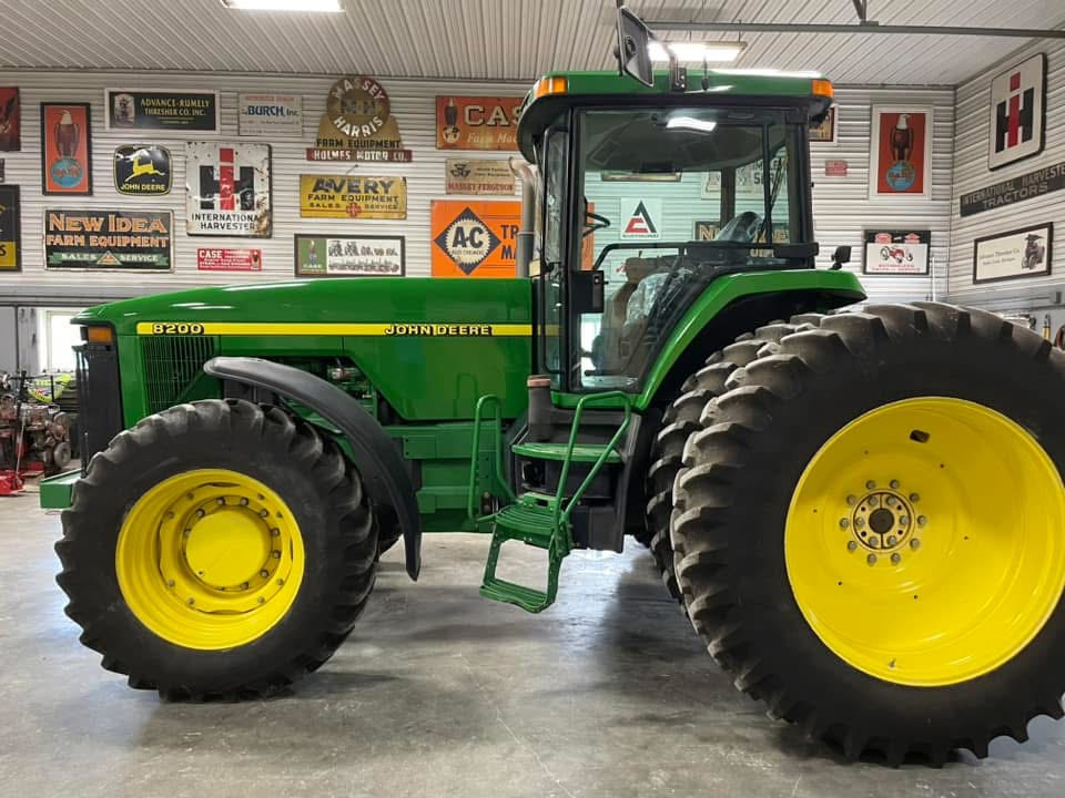 John Deere 8200 tractor in the Pro Ag Polishing shop